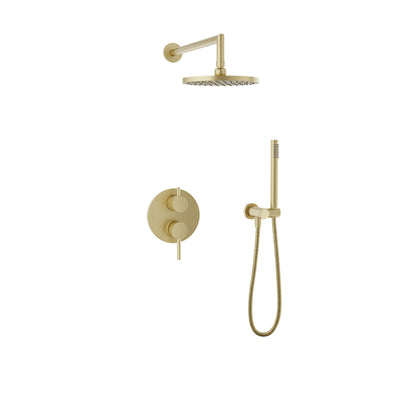 Baril Zip B66 Complete Pressure-Balanced Shower Kit with Rain Head & Hand Shower - Satin Brass