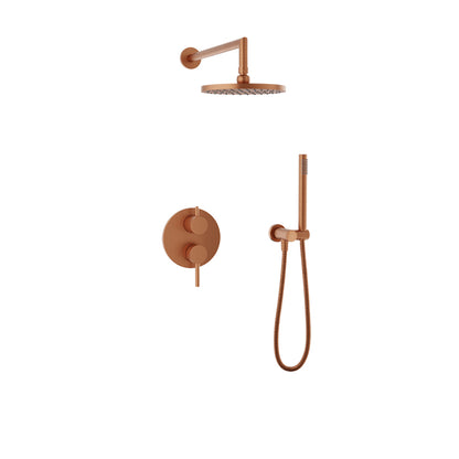 Baril Zip B66 Complete Pressure-Balanced Shower Kit with Rain Head & Hand Shower - Satin Copper