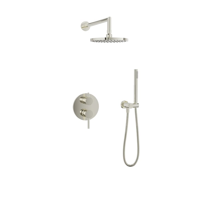 Baril Zip B66 Complete Pressure-Balanced Shower Kit with Rain Head & Hand Shower - Polished Nickel