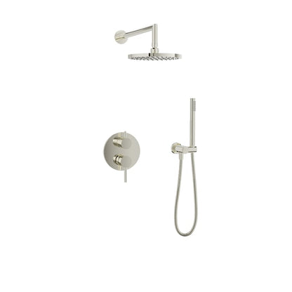 Baril Zip B66 Complete Pressure-Balanced Shower Kit with Rain Head & Hand Shower - Polished Nickel