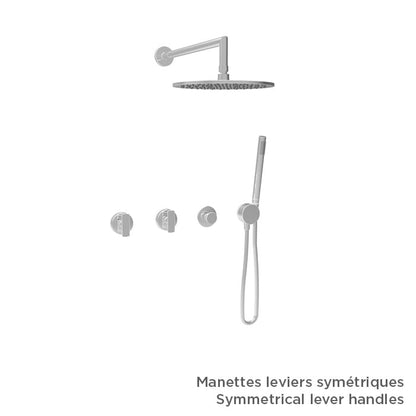 Baril Air B80 TRO-3301-80 in Chrome shown with optional M80-9453-30 and M80-9500-30 handle kits, sold separately; rough-in sold separately
