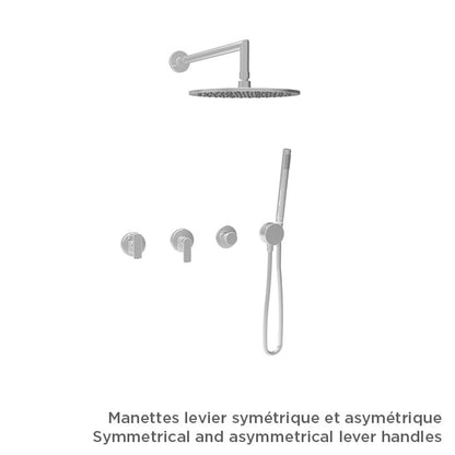 Baril Air B80 TRO-3301-80 in Chrome shown with optional M80-9453-40 and M80-9500-30 handle kits, sold separately; rough-in sold separately