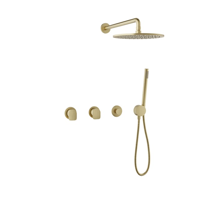 Baril Sens B45 Complete Thermostatic Shower Kit - Satin Brass