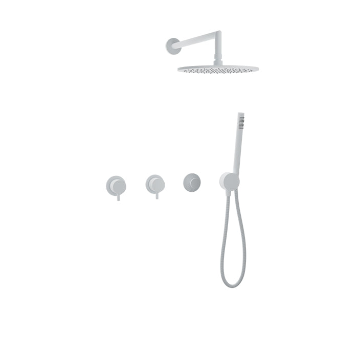 Baril Zip B66 Complete Thermostatic Shower Kit With Rain Head & Hand Shower - White