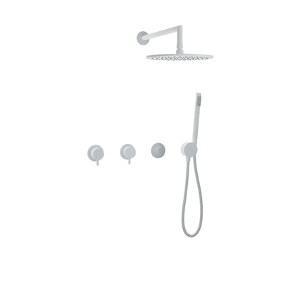 Baril Zip B66 Complete Thermostatic Shower Kit With Rain Head & Hand Shower - White