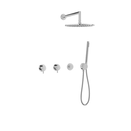 Baril Zip B66 Complete Thermostatic Shower Kit With Rain Head & Hand Shower - Polished Chrome