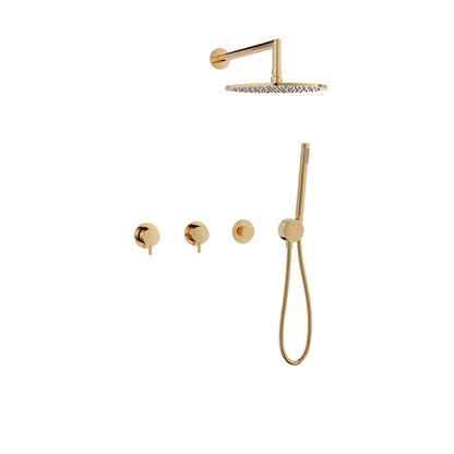 Baril Zip B66 Complete Thermostatic Shower Kit With Rain Head & Hand Shower - Gold