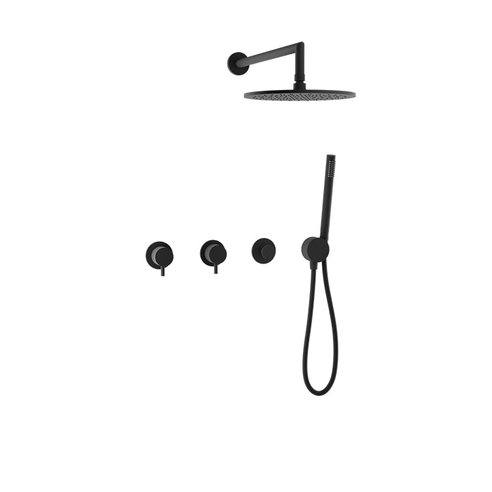 Baril Zip B66 Complete Thermostatic Shower Kit With Rain Head & Hand Shower - Matte Black