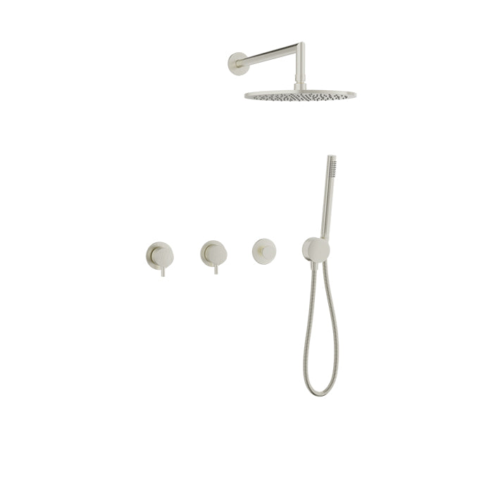 Baril Zip B66 Complete Thermostatic Shower Kit With Rain Head & Hand Shower - Brushed Nickel