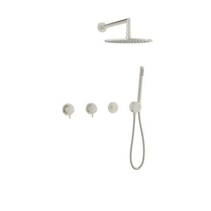 Baril Zip B66 Complete Thermostatic Shower Kit With Rain Head & Hand Shower - Brushed Nickel