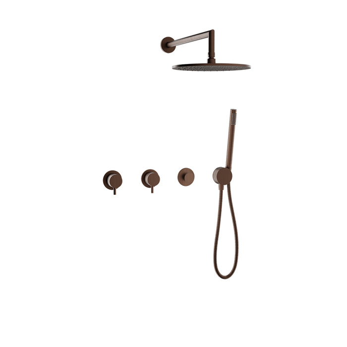 Baril Zip B66 Complete Thermostatic Shower Kit With Rain Head & Hand Shower - Venetian Bronze