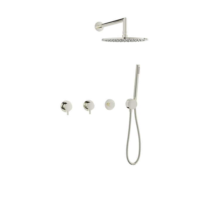 Baril Zip B66 Complete Thermostatic Shower Kit With Rain Head & Hand Shower - Polished Nickel