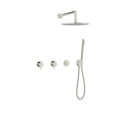 Baril Zip B66 Complete Thermostatic Shower Kit With Rain Head & Hand Shower - Polished Nickel