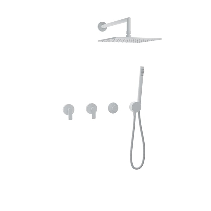 Baril Air B80 Thermostatic Shower Kit with 10" Square Head - PRO-3302-80 - White