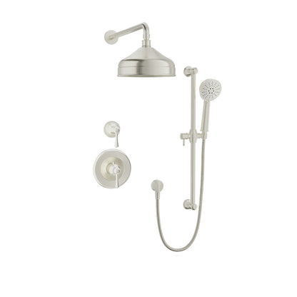 Baril Tradition B72 Complete Thermostatic Shower Kit - Brushed Nickel
