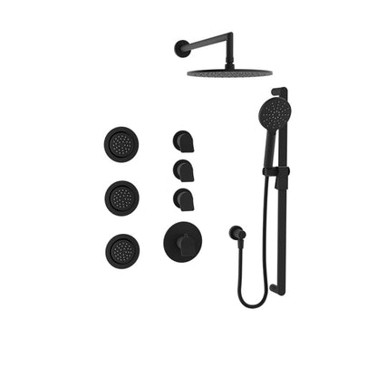 Baril Profile B46 Complete Thermostatic Shower Kit - Matte Black