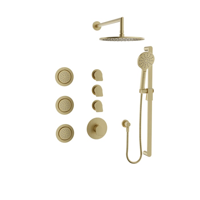 Baril Profile B46 Complete Thermostatic Shower Kit - Satin Brass
