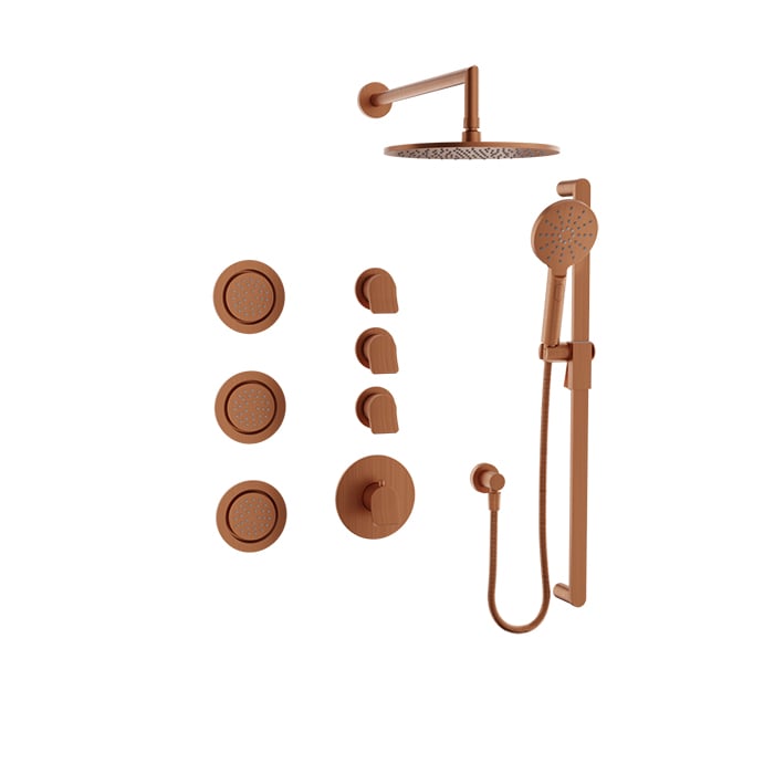 Baril Profile B46 Complete Thermostatic Shower Kit - Satin Copper