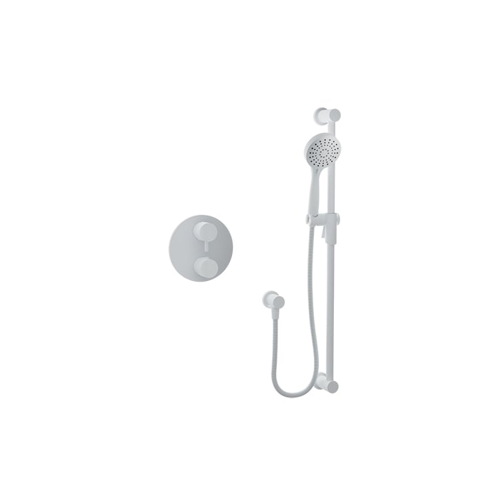 Baril Zip B66 Complete Thermostatic Pressure-Balanced Shower Kit with Hand Shower - White