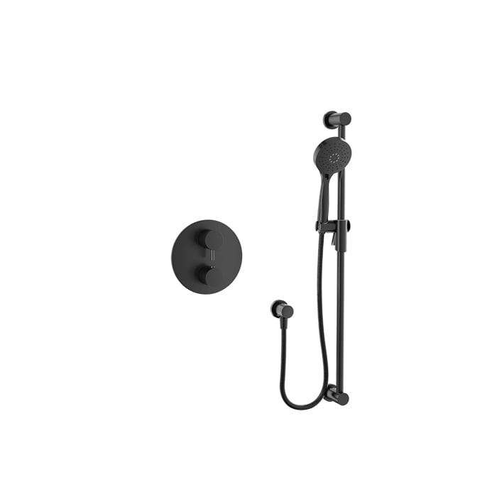 Baril Zip B66 Complete Thermostatic Pressure-Balanced Shower Kit with Hand Shower - Black Titanium