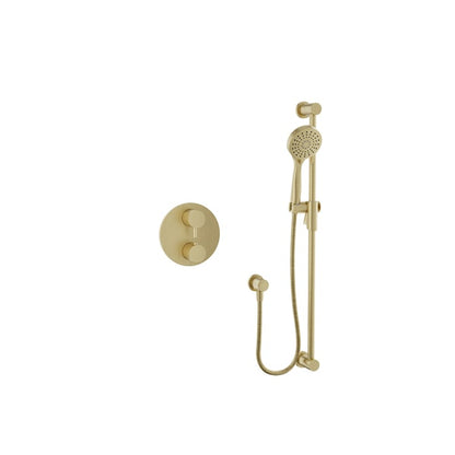 Baril Zip B66 Complete Thermostatic Pressure-Balanced Shower Kit with Hand Shower - Satin Brass