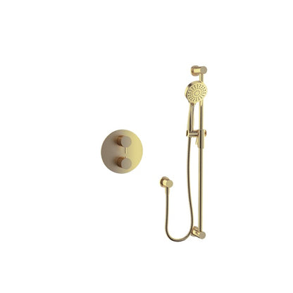 Baril Zip B66 Complete Thermostatic Pressure-Balanced Shower Kit with Hand Shower - Warm Gold