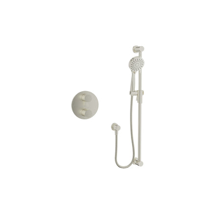 Baril Zip B66 Complete Thermostatic Pressure-Balanced Shower Kit with Hand Shower - Brushed Nickel