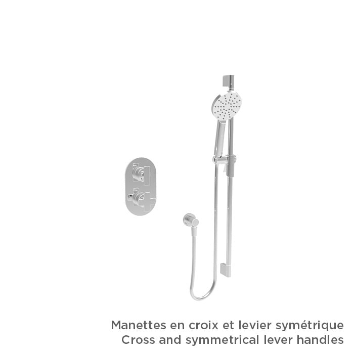 Baril TRO-4153-80 - Chrome - -9520-230-CC handle option shown; handle kit and rough-in sold separately