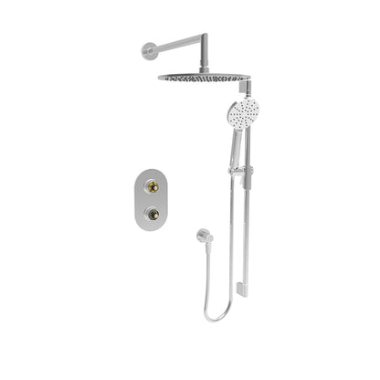 Baril Air B80 Complete Thermostatic Pressure-Balanced Shower Kit With Head & Hand Shower, Without Handle - Polished Chrome