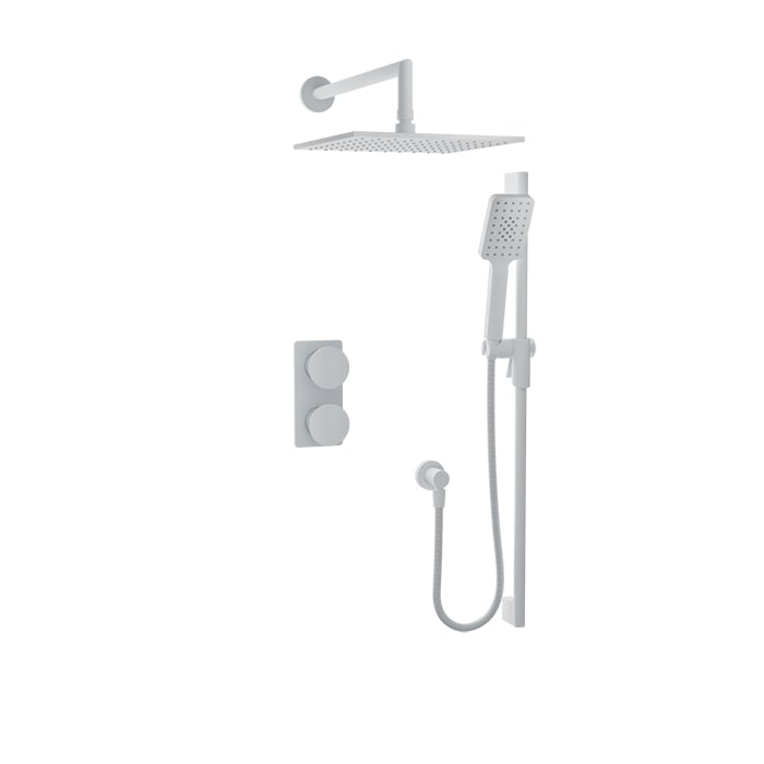 Baril Air B80 Complete Thermostatic Pressure-Balanced Shower Kit With Head & Hand Shower, Without Handle - White