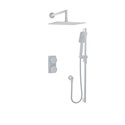 Baril Air B80 Complete Thermostatic Pressure-Balanced Shower Kit With Head & Hand Shower, Without Handle - White