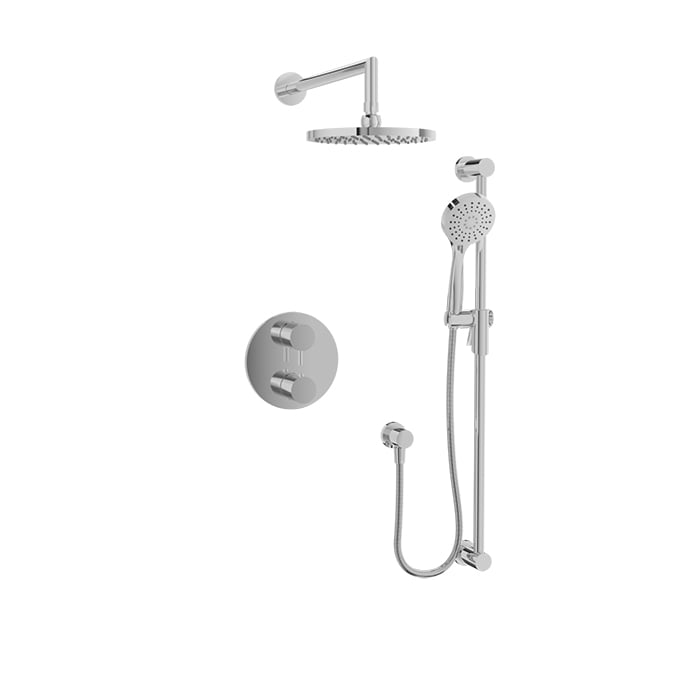 Baril Zip B66 Complete Thermostatic Pressure-Balanced Shower Kit with Head & Hand Shower - Polished Chrome