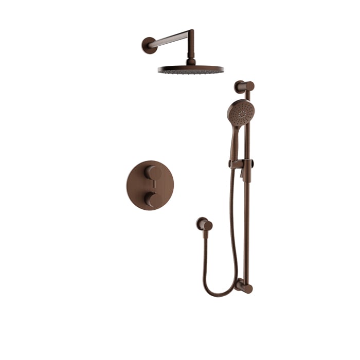 Baril Zip B66 Complete Thermostatic Pressure-Balanced Shower Kit with Head & Hand Shower - Venetian Bronze