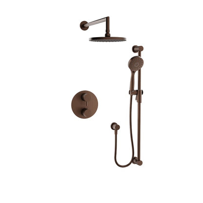 Baril Zip B66 Complete Thermostatic Pressure-Balanced Shower Kit with Head & Hand Shower - Venetian Bronze