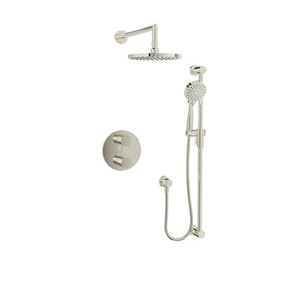 Baril Zip B66 Complete Thermostatic Pressure-Balanced Shower Kit with Head & Hand Shower - Polished Nickel