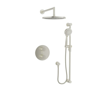 Baril Zip B66 Complete Thermostatic Pressure-Balanced Shower Kit with Head & Hand Shower - Brushed Nickel