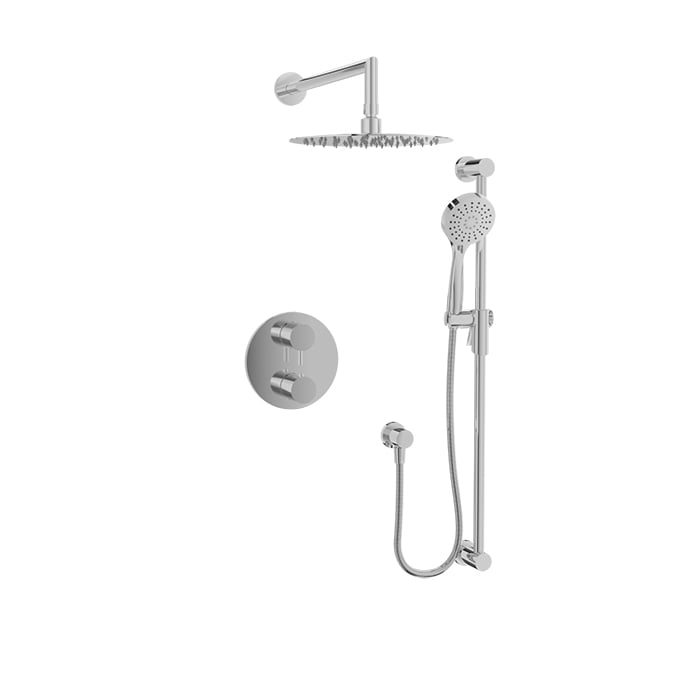 Baril Zip B66 Complete Thermostatic Pressure-Balanced Shower Kit with Head & Hand Shower - Polished Chrome