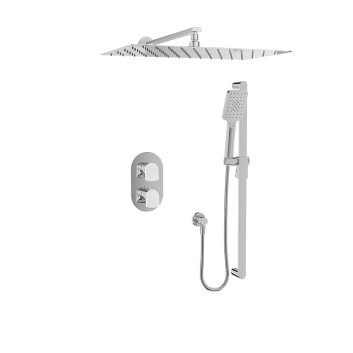 Baril Accent B56 Complete Thermostatic Pressure-Balanced Shower Kit, Wall-Mounted - Chrome/White