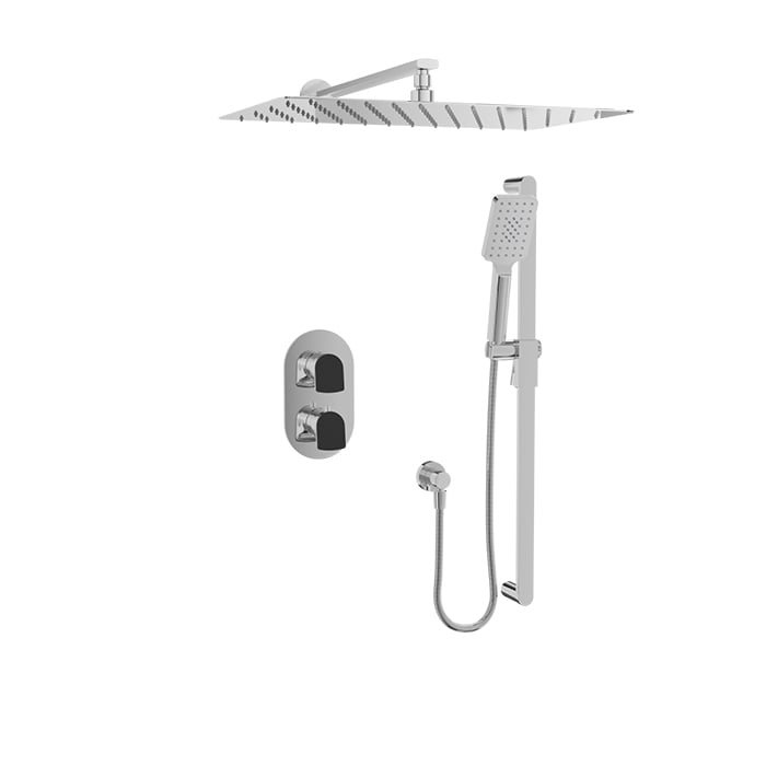 Baril Accent B56 Complete Thermostatic Pressure-Balanced Shower Kit, Wall-Mounted - Smokey Chrome