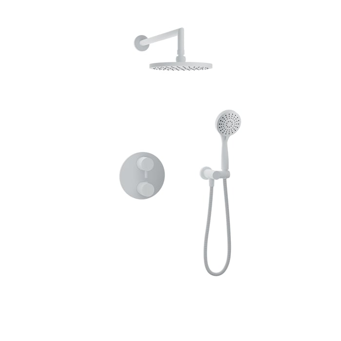 Baril Zip B66 Complete Thermostatic Pressure-Balanced Shower Kit with Head & Hand Shower - White