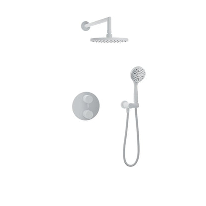 Baril Zip B66 Complete Thermostatic Pressure-Balanced Shower Kit with Head & Hand Shower - White