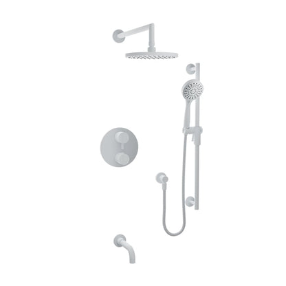 Baril Zip B66 Complete Thermostatic Pressure-Balanced Tub & Shower Kit with Head & Hand Shower - White