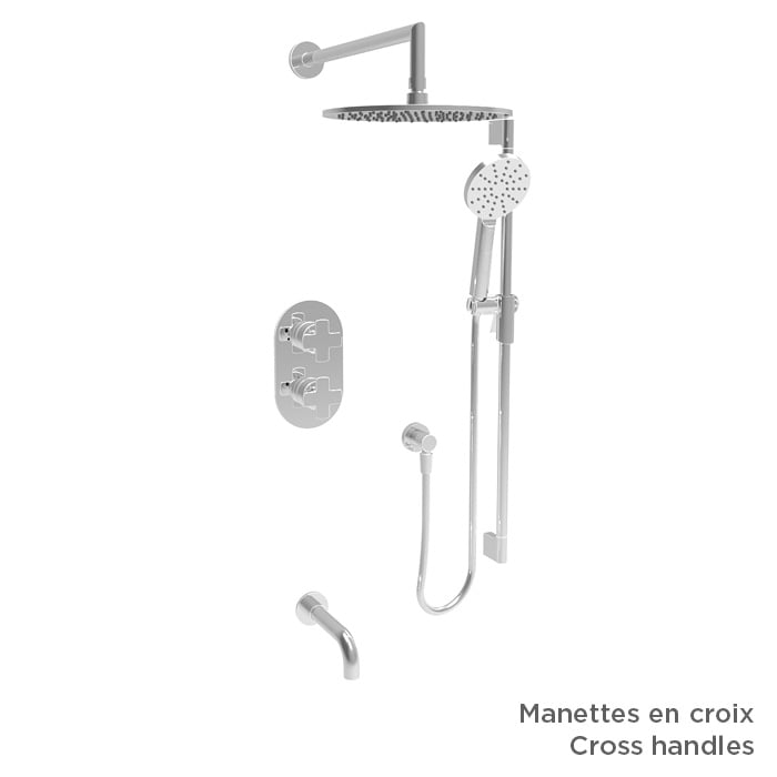 Baril TRO-4303-80 - Chrome - shown with optional M80-9520-220-CC handle kit, sold separately; rough-in sold separately