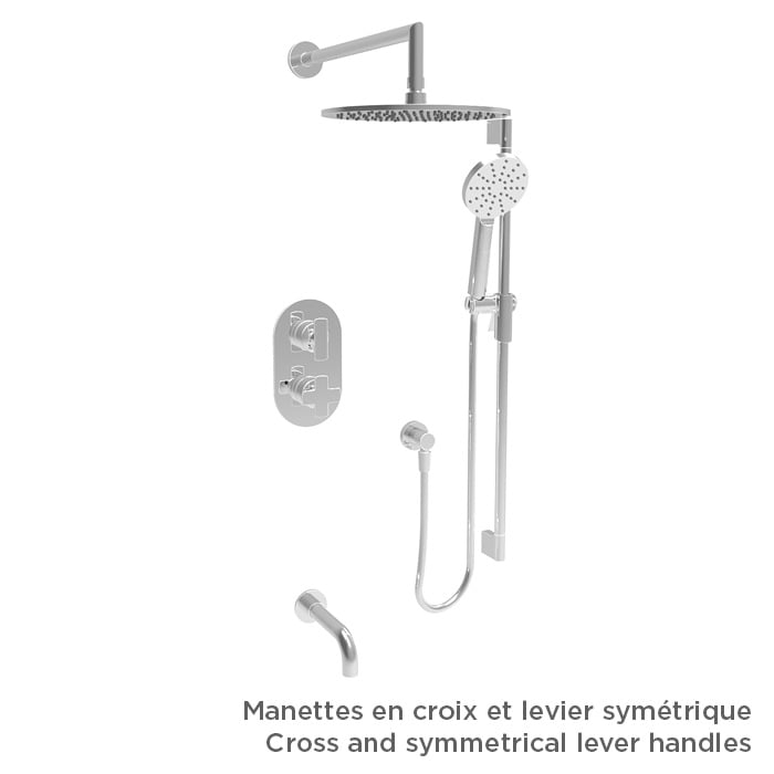 Baril TRO-4303-80 - Chrome - shown with optional M80-9520-230-CC handle kit, sold separately; rough-in sold separately