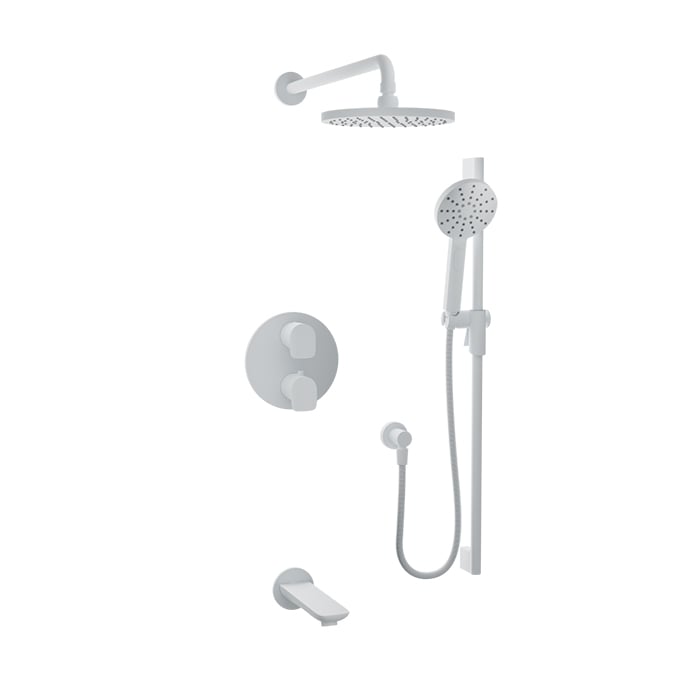 Baril Sens B45 Complete Thermostatic Pressure-Balanced Tub & Shower Kit - White