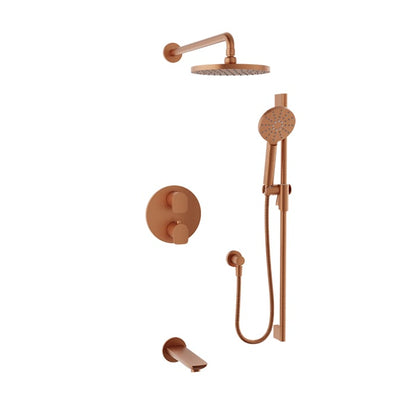 Baril Sens B45 Complete Thermostatic Pressure-Balanced Tub & Shower Kit - Satin Copper
