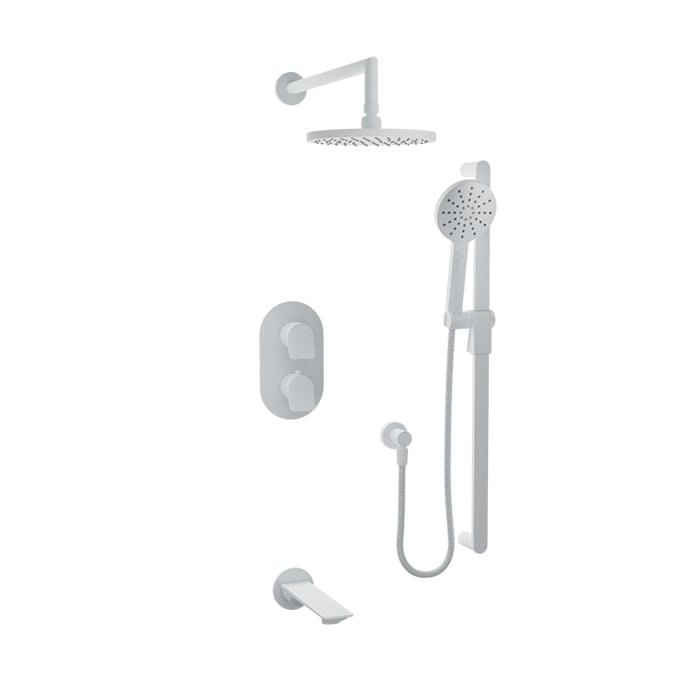 Baril Profile B46 Complete Thermostatic Pressure-Balanced Tub & Shower Kit - White