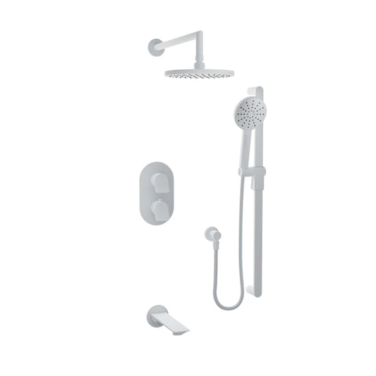 Baril Profile B46 Complete Thermostatic Pressure-Balanced Tub & Shower Kit - White