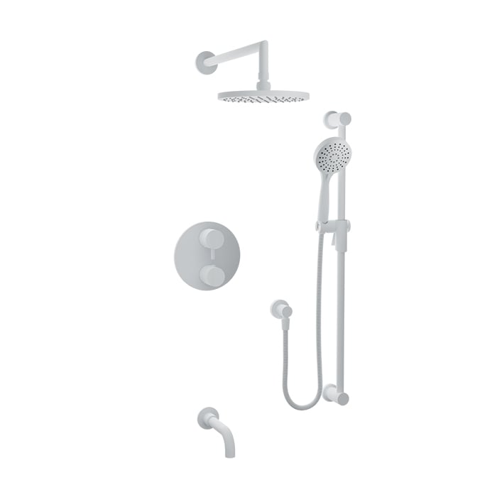 Baril Zip B66 Complete Thermostatic Pressure-Balanced Tub & Shower Kit - White