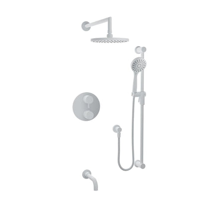 Baril Zip B66 Complete Thermostatic Pressure-Balanced Tub & Shower Kit - White